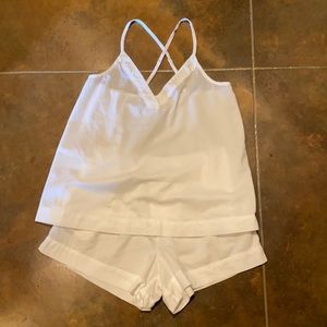Athleta lounge wear , pajama set medium , white
